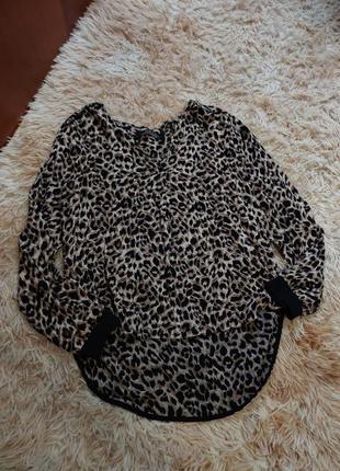 Блуза в леопардовий принт блузка леопард2 фото