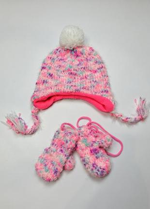 Комплект шапка варежки для девочки cool-club цвет розовый возраст 2 года