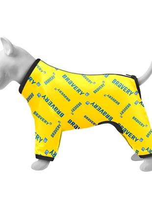 Дощовик для собак waudog clothes сміливість l50 жовтий (5351-0231)