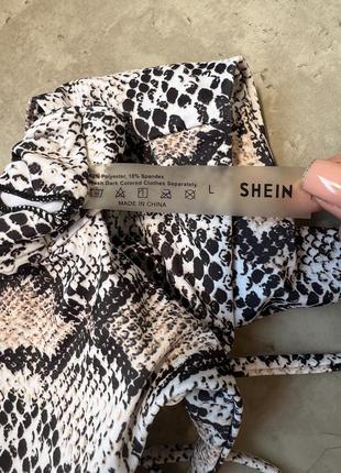 Шикарный змеиный верх купальника shein змея на завязках раздельный узор рептилия змеиная кожа