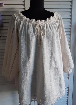 Натуральная блуза в бохо, этно стиле wrap2 фото