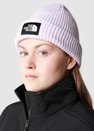 Трендова жіночі шапка the north face / шапка фіолетового кольору