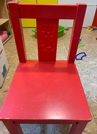 Икеа: детский стул красный kritter