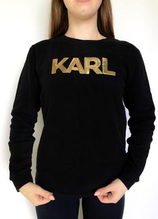Яркий лонг karl lagerfeld с надписью, выполненной золотыми пайетками💫
