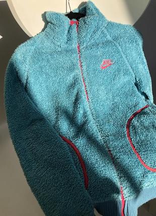 Вітажний флісовий светр nike в ідеальному колорвеї 🤤3 фото