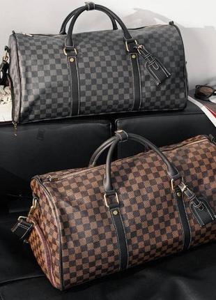 Качественная дорожная сумка для ручной клади в самолет, поезд. сумка для вещей мужская коричневая1 фото