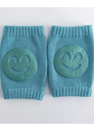 Мятные антискользящие наколенники с силиконовым антискользящим покрытием смайл smile kids socks.8 фото