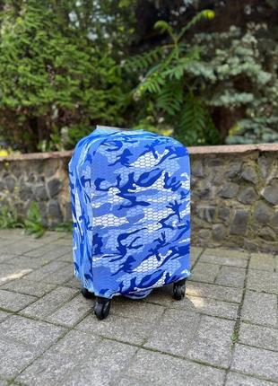 Чехол для чемодана микродайвинг маленький s голубой1 фото