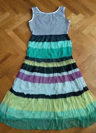 Дуже красива сукня з кольоровою фатіновою спідницею та завищеною талією розміру s2 фото