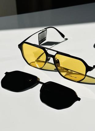 Сонцезахисні поляризовані окуляри з змінними лінзами, кріплення на магніті , оправа металева2 фото