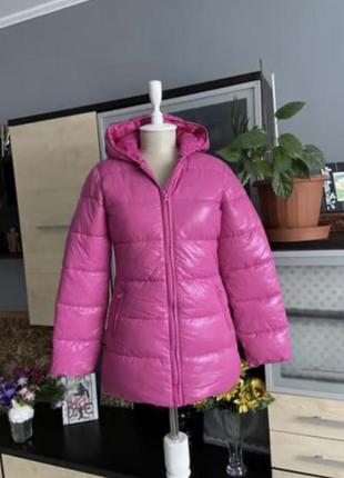 Фирменная демисезонная зимняя удлинённая куртка с капюшоном2 фото
