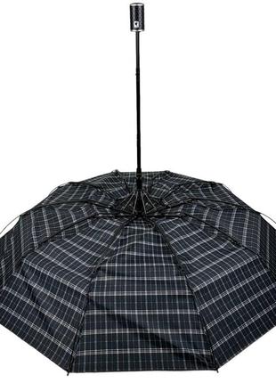 Стильна парасолька напівавтомат в клітинку від bellissimo, з чорною ручкою, м0532-44 фото