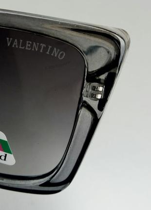 Valentino очки женские солнцезащитные поляризированые в серой прозрачной оправе8 фото
