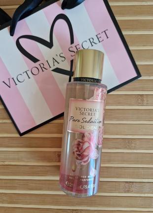 Pure seduction golden fragrance mist міст спрей для тела оригинал victorias secret 250 мл