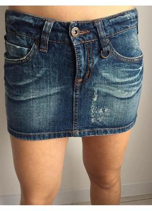 Джинсовая мини юбка, короткая юбка, джинсовая юбка, трендовая мини юбка, спідниця 2023