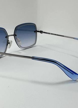 Солнцезащитные очки женские зеркальные безободковые с тонкими металлическими дужками7 фото