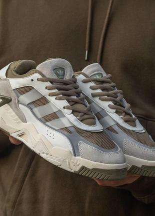Мужские кроссовки adidas niteball v2 white olive 41-42-45