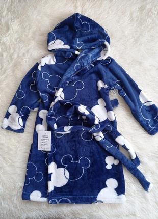 Детский махровый халат для мальчик 2-3 лет
