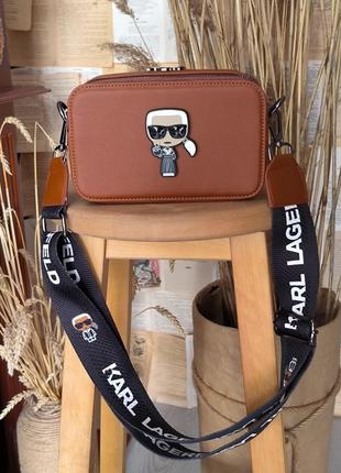 👜 karl lagerfeld snapshot brown сумка женская