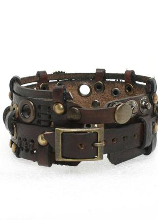 Вінтажний шкіряний браслет із натуральної шкіри в стимпанк і готичному вікторіанському стилі 4
