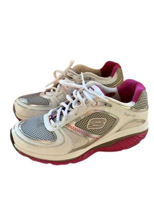 Серебрянные спортивные кроссовки skechers shape-ups1 фото