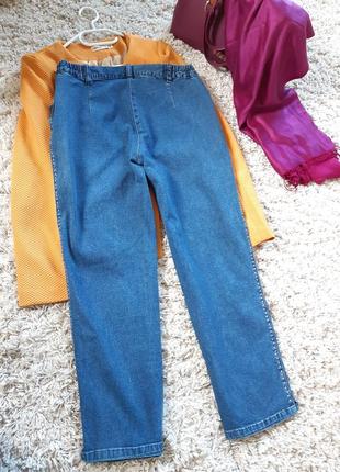 Стильные комфортные укороченные джинсы на резинке, р. 10-145 фото