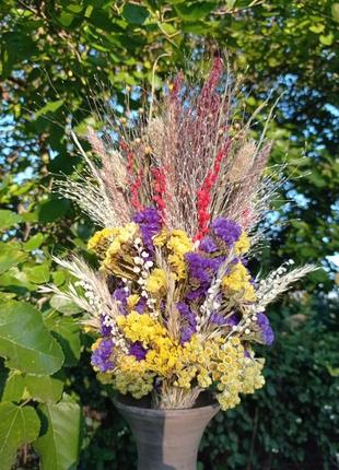 Букет сухоцветов, сухоцветы, декор в вазу, фотозона, подарок6 фото