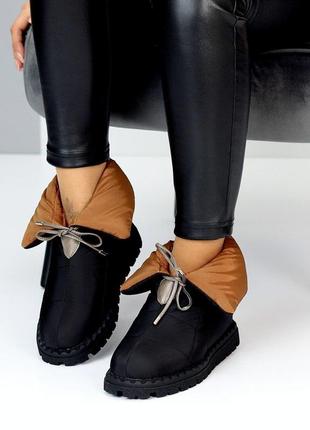 Дутики жіночі матеріал-плащівка чорні зима на 38р.