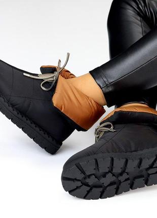 Дутики жіночі матеріал-плащівка чорні зима на 38р.