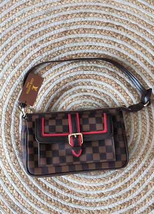 Женская сумка 👜 louis vuitton diane brown/red