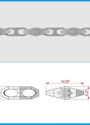 Цепочка серебряная (изготовление - золото, бронза, серебро) литьевая герб тризубец 511540-цеп3 фото