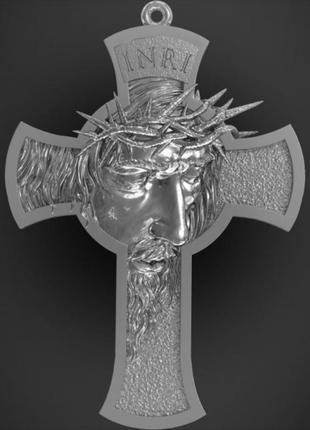Хрестик срібний православний 412460