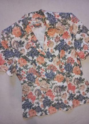 Ретро винтаж костюм с юбкой в цветочный принт2 фото