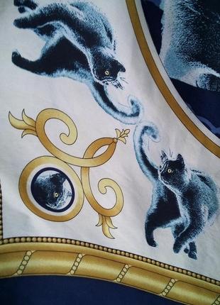 Платок sheba cats из натурального шелка. италия.6 фото
