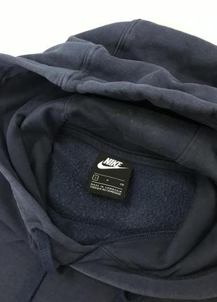 Темно синее базовое худи nike small logo, однотонное, с лого, логотип, свуш, оригинал, найк, спортивное, аутдор, кофта, свитшот, толстовка5 фото