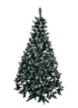 Елка искусственная пвх рождественская с шишкой и калиной синяя 1,5м