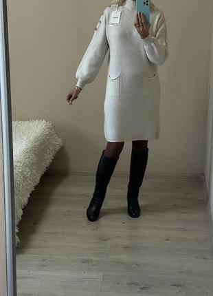Элегантное,заметное,теплое,плотное и толстое платье в рубчик,оверсайз2 фото