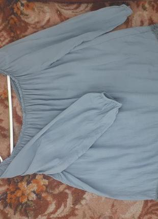Блуза під вишиванку сіро-блакитного кольору4 фото