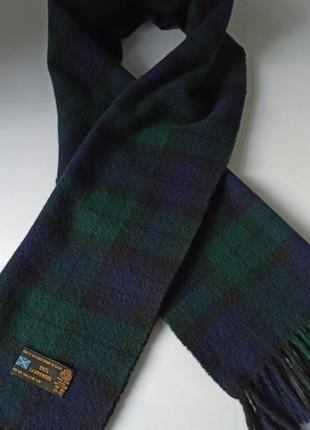 Теплый шерстяной шарф в шотландскую клетку 100% шерсть6 фото