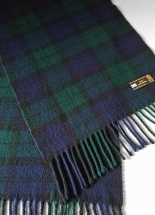 Теплый шерстяной шарф в шотландскую клетку 100% шерсть2 фото