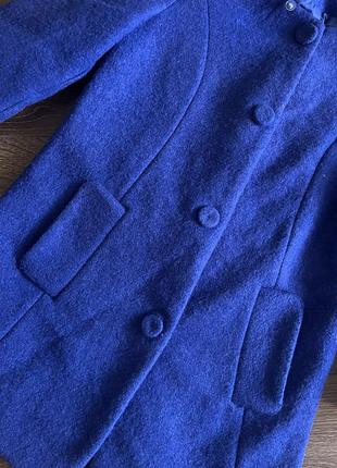 Пальто пиджак ярко синее8 фото