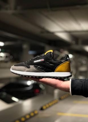 Reebok classic black yellow кроссовки