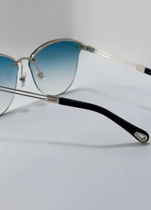Солнцезащитные очки женские безоправные с градиентными линзами и металлическими дужками цвет морской волны5 фото