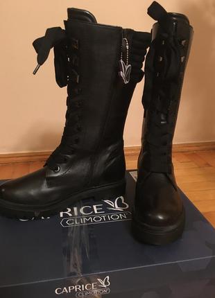 Кожаные высокие ботинки caprice climotion 38/39