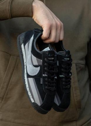 Мужские кроссовки nike cortez x union black grey 40-41-42-43-44-45