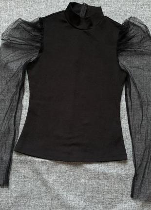 Женская кофта/блузка с рукавами в сетку