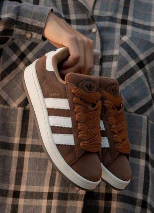 Женские кроссовки adidas campus brown коричневые