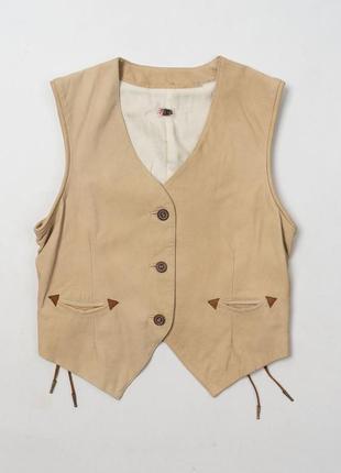 Levis vintage clothing lvc cream soft leather lined vest waistcoat jacket  жіночий шкіряний жилет