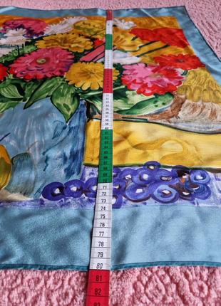 Женский шелковый платок картина цветы