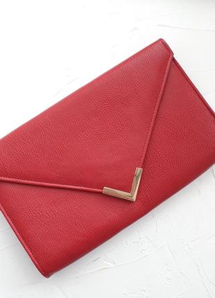 Трендовый красный клатч конверт сумка в виде h&amp;m zara